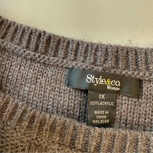 Style & Co. Women's Gray Knit Sweater